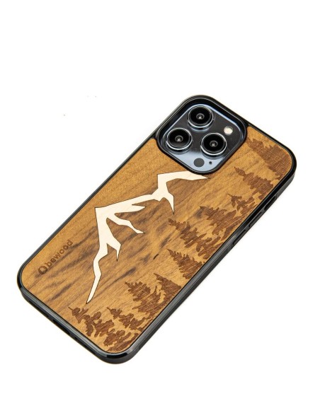 Medinis dėklas iPhone 15 Pro Max Bewood Imbuia Mountains Medinis dėklas iPhone 15 Pro Max Bewood Imbuia Mountains