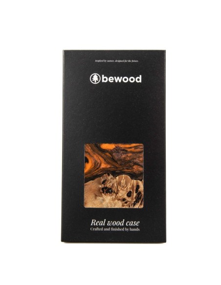 Medinis ir dervos dėklas iPhone 15 Pro MagSafe Bewood Unique Orange - oranžinė ir juoda Medinis ir dervos dėklas iPhone 15 Pro MagSafe Bewood Unique Orange - oranžinė ir juoda