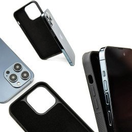 Medinis ir dervos dėklas skirtas iPhone 15 Pro Bewood Unique Uranus - mėlyna ir balta