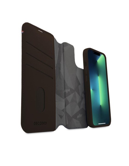 Dekoduotas nuimamas piniginės dėklas, odinis su „MagSafe“ su atvartu, skirtas „iPhone 14 Plus“ – ruda