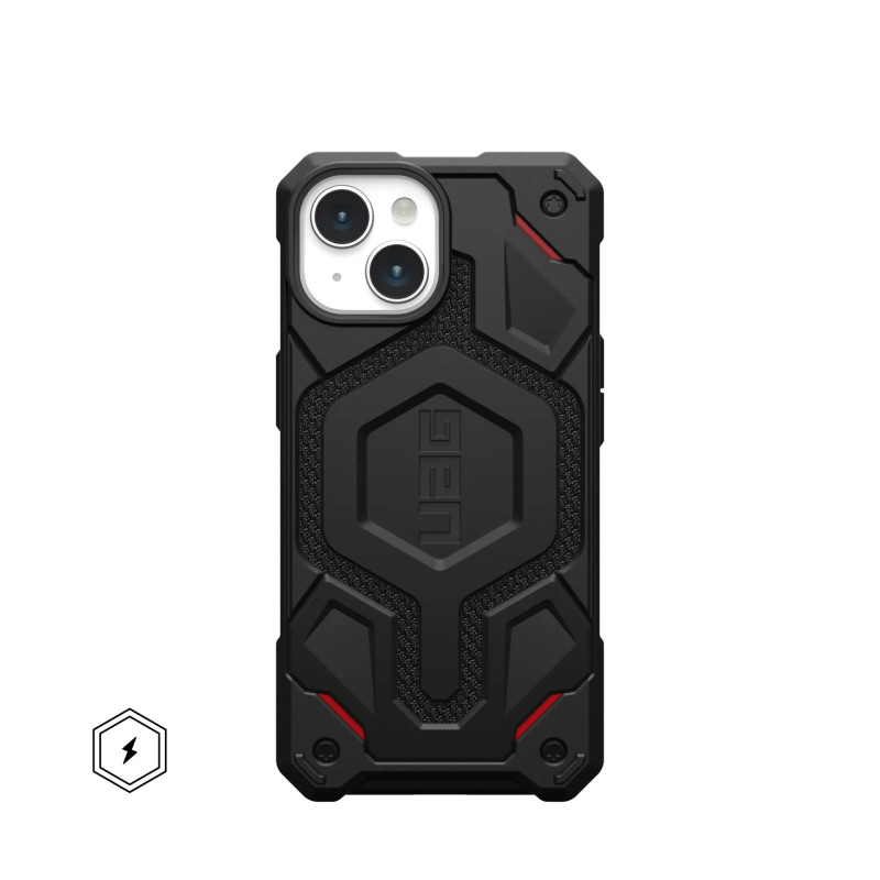 UAG Monarch Pro dėklas su MagSafe iPhone 15 - juodas kevlaras