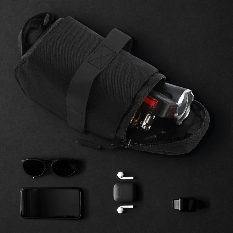 Mažas dviračio sėdynės krepšys 0,6 l juodas