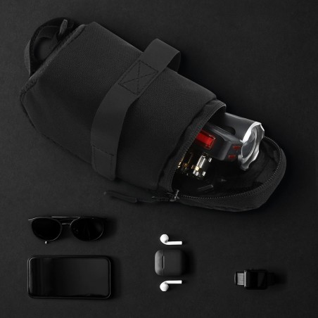 Mažas dviračio sėdynės krepšys 0,6 l juodas