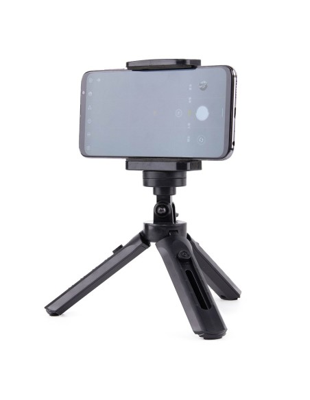 Mini trikojo asmenukių nuotraukų laikiklis telefono kamerai GoPro kamera 16-21cm juoda Mini trikojo asmenukių nuotraukų laikiklis telefono kamerai GoPro kamera 16-21cm juoda