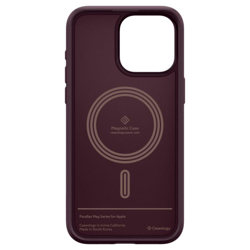 Caseology Parallax Mag dėklas su MagSafe, skirtas iPhone 15 Pro Max - bordo spalvos