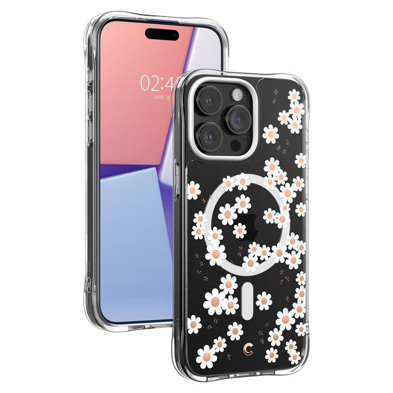 Spigen Cyrill Cecile Mag dėklas su MagSafe iPhone 15 Pro Max - baltos gėlės