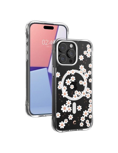 Spigen Cyrill Cecile Mag dėklas su MagSafe iPhone 15 Pro Max - baltos gėlės Spigen Cyrill Cecile Mag dėklas su MagSafe iPhone 15 Pro Max - baltos gėlės