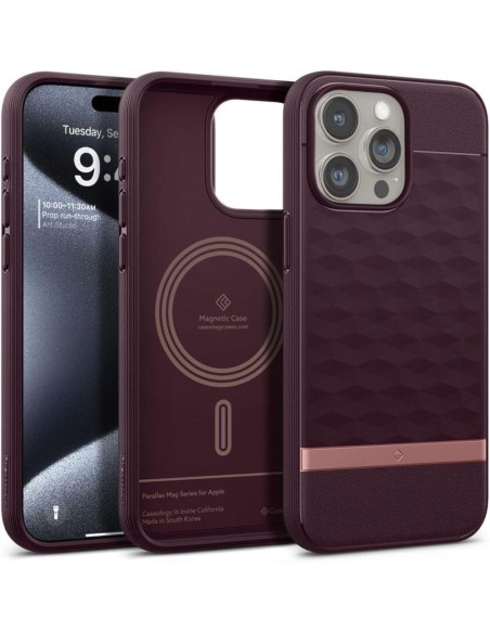 Caseology Parallax Mag dėklas su MagSafe iPhone 15 Pro - bordo Caseology Parallax Mag dėklas su MagSafe iPhone 15 Pro - bordo