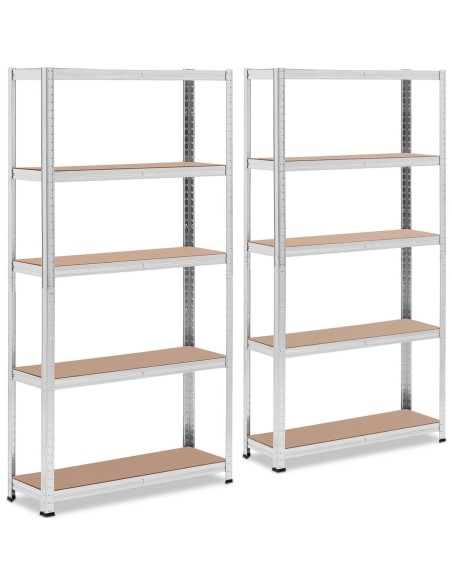 Metalinis laikymo lentynas su 5 lentynomis 875 kg 90 x 30 x 180 cm pilka 2 vnt. Metalinis laikymo lentynas su 5 lentynomis 875 kg 90 x 30 x 180 cm pilka 2 vnt.