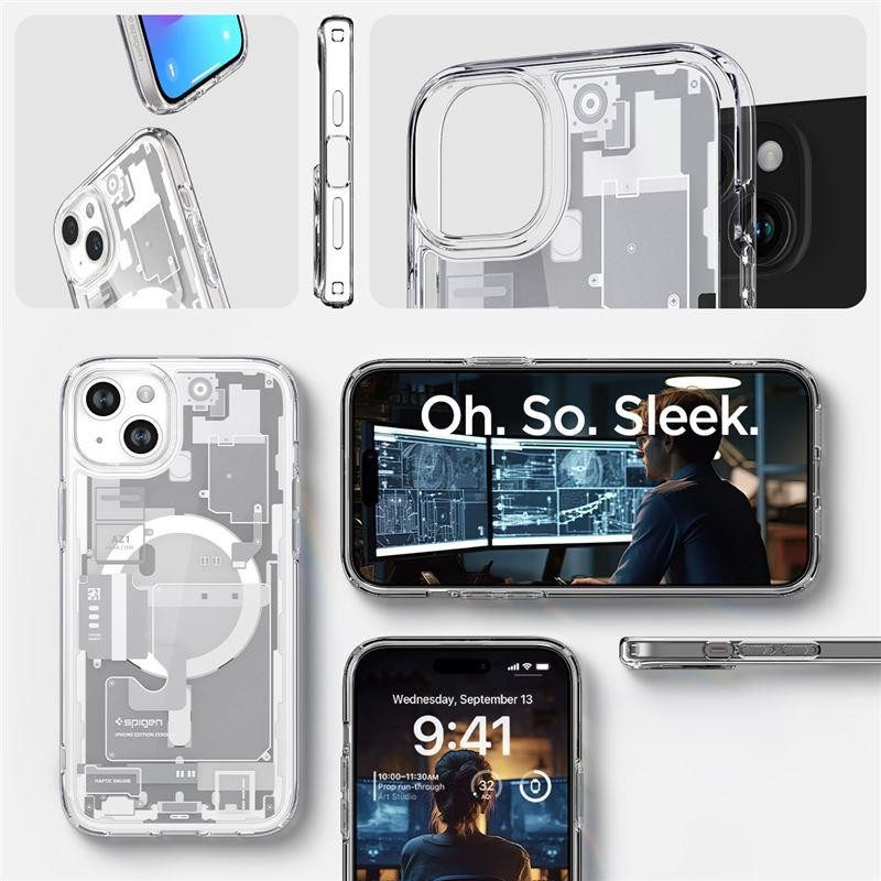 „Spigen Ultra Hybrid Mag“ dėklas su „MagSafe“, skirtas „iPhone 15 Plus“ – baltas (nulio vieno raštas) „Spigen Ultra Hybrid Mag“ dėklas su „MagSafe“, skirtas „iPhone 15 Plus“ – baltas (nulio vieno raštas)