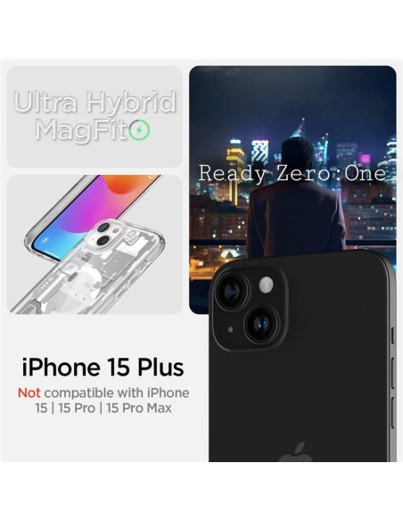 „Spigen Ultra Hybrid Mag“ dėklas su „MagSafe“, skirtas „iPhone 15 Plus“ – baltas (nulio vieno raštas) „Spigen Ultra Hybrid Mag“ dėklas su „MagSafe“, skirtas „iPhone 15 Plus“ – baltas (nulio vieno raštas)