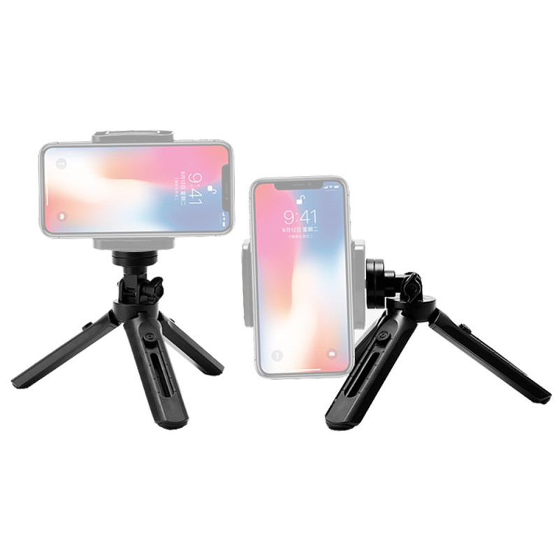 Mini trikojo asmenukių nuotraukų laikiklis telefono kamerai GoPro kamera 16-21cm juoda