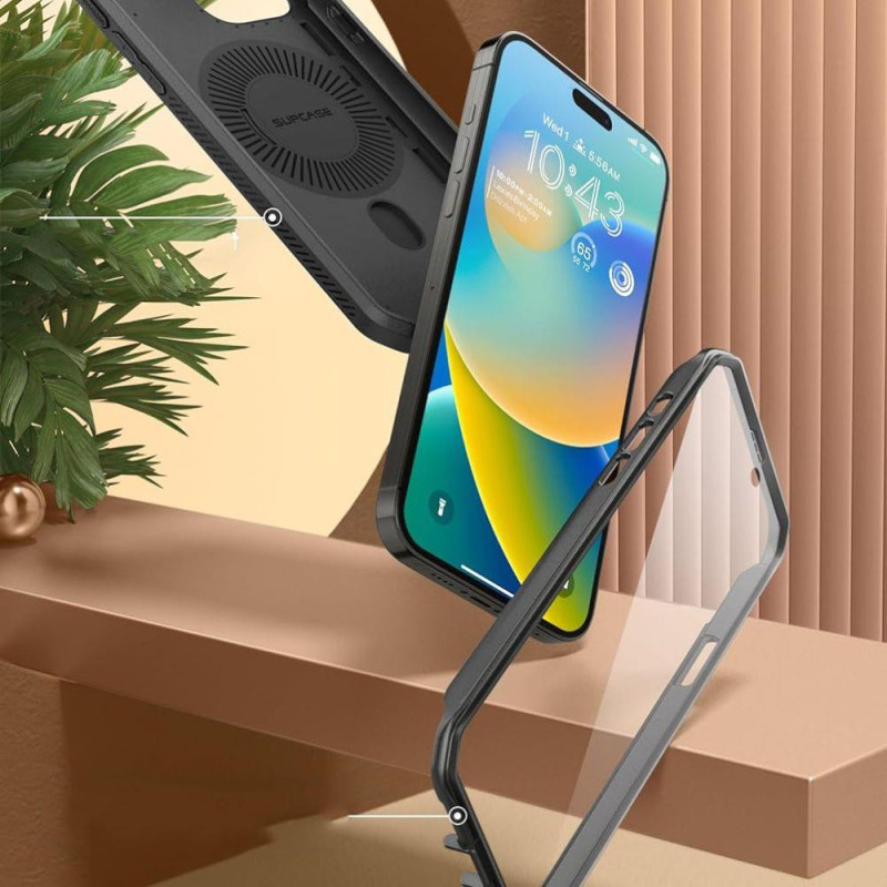 Supcase UB Pro Mag dėklas su MagSafe, skirtas iPhone 15 Pro - juodas
