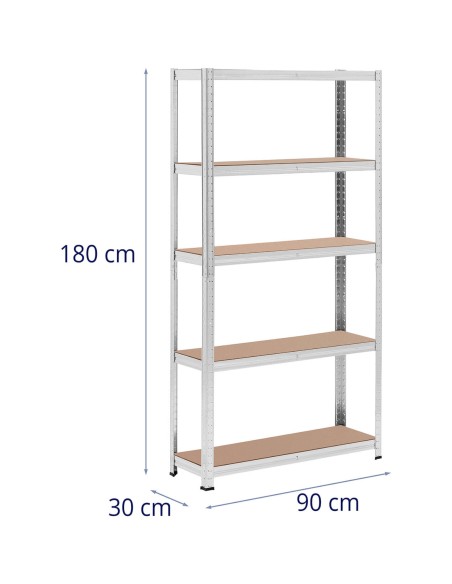 Metalinis laikymo lentynas su 5 lentynomis 875 kg 90 x 30 x 180 cm pilka 2 vnt. Metalinis laikymo lentynas su 5 lentynomis 875 kg 90 x 30 x 180 cm pilka 2 vnt.