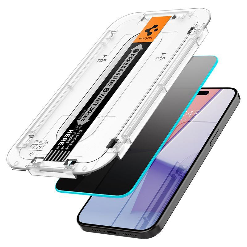 Spigen Glas.tR EZ Fit Privacy grūdintas stiklas, skirtas iPhone 15 Pro Max