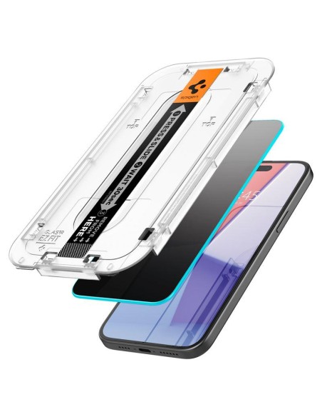 Spigen Glas.tR EZ Fit Privacy grūdintas stiklas, skirtas iPhone 15 Plus Spigen Glas.tR EZ Fit Privacy grūdintas stiklas, skirtas iPhone 15 Plus