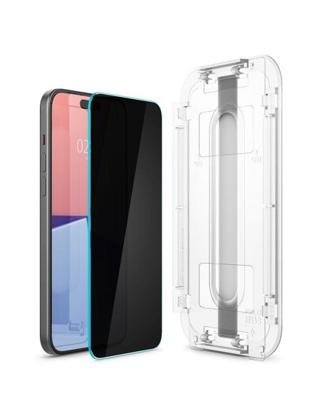 Spigen Glas.tR EZ Fit Privacy grūdintas stiklas, skirtas iPhone 15 Plus Spigen Glas.tR EZ Fit Privacy grūdintas stiklas, skirtas iPhone 15 Plus