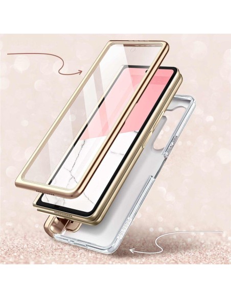 Cosmo Pen Supcase dėklas, skirtas Samsung Galaxy Z Fold 5 - rožinis marmuras Cosmo Pen Supcase dėklas, skirtas Samsung Galaxy Z Fold 5 - rožinis marmuras