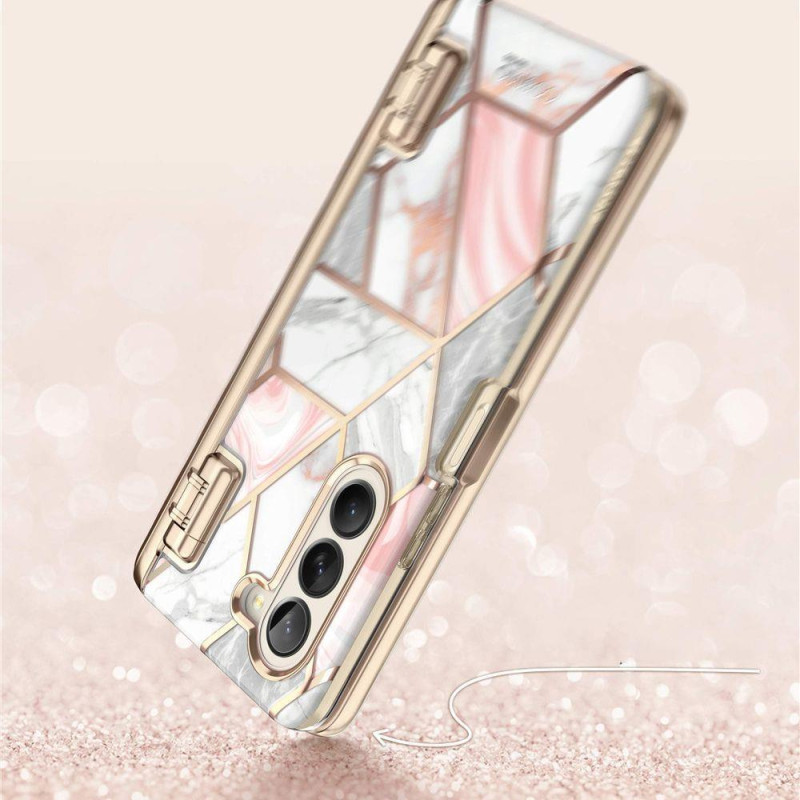 Cosmo Pen Supcase dėklas, skirtas Samsung Galaxy Z Fold 5 - rožinis marmuras