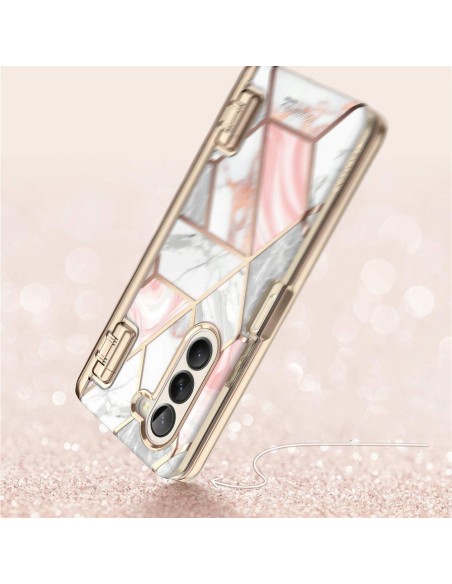 Cosmo Pen Supcase dėklas, skirtas Samsung Galaxy Z Fold 5 - rožinis marmuras Cosmo Pen Supcase dėklas, skirtas Samsung Galaxy Z Fold 5 - rožinis marmuras