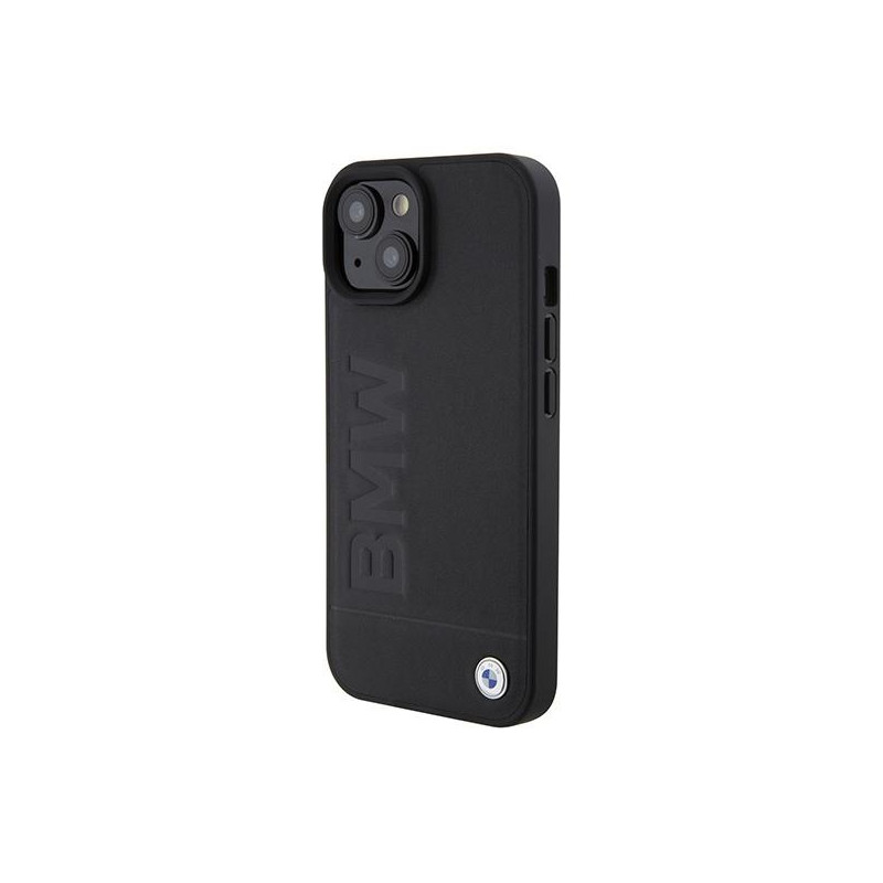 BMW Signature Logo Imprint MagSafe dėklas iPhone 15 - juodas