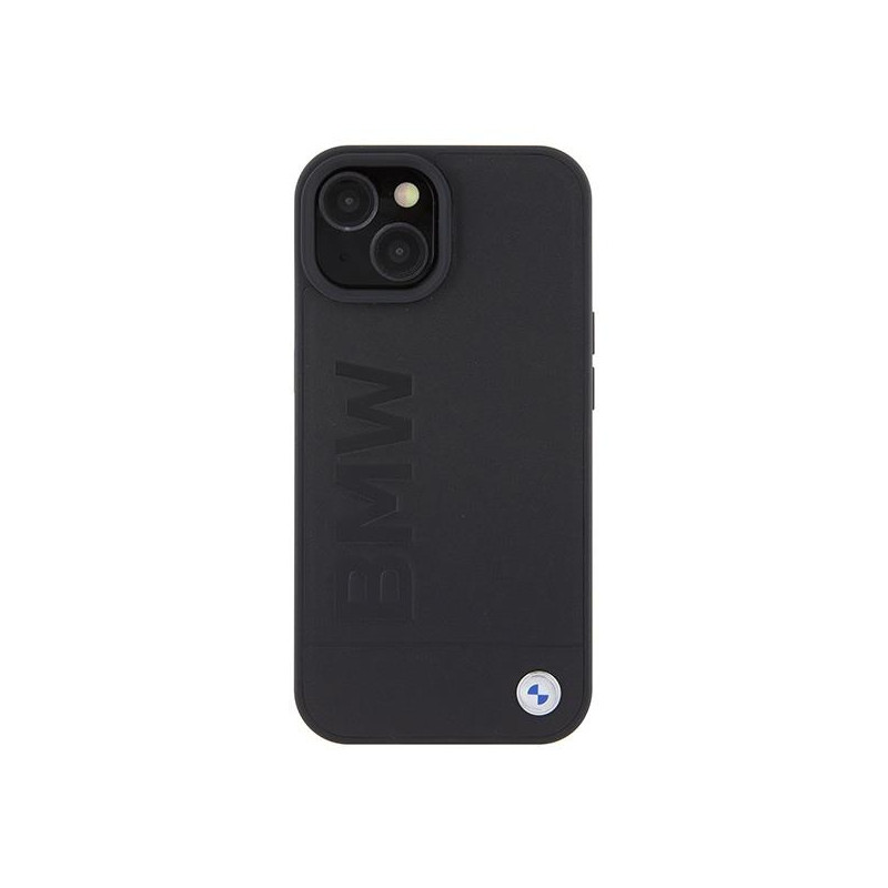 BMW Signature Logo Imprint MagSafe dėklas iPhone 15 - juodas