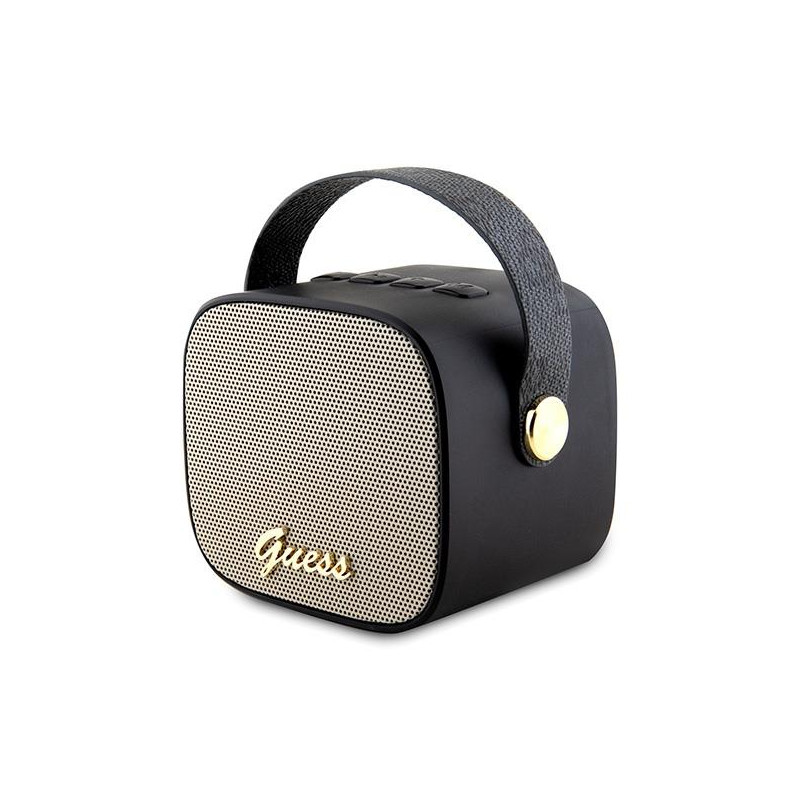 Guess 4G Leather Script Logo Mini garsiakalbis – juodas