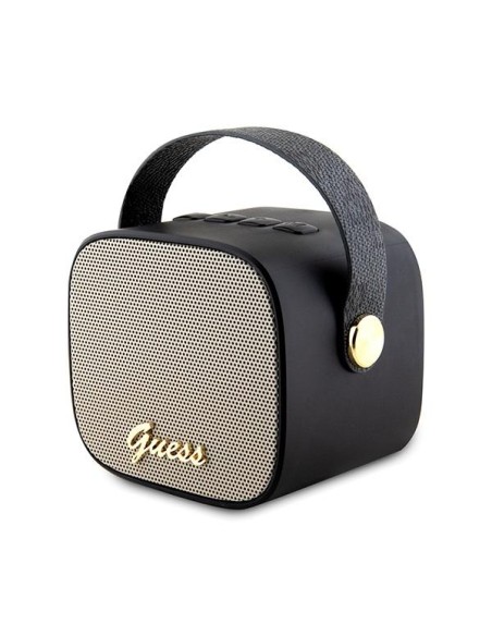 Guess 4G Leather Script Logo Mini garsiakalbis – juodas Guess 4G Leather Script Logo Mini garsiakalbis – juodas