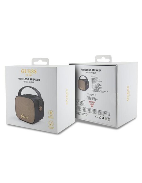 Guess 4G Leather Script Logo Mini garsiakalbis – juodas Guess 4G Leather Script Logo Mini garsiakalbis – juodas