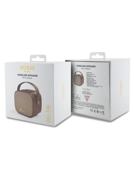 Guess 4G Leather Script Logo mini kolonėlė - ruda Guess 4G Leather Script Logo mini kolonėlė - ruda