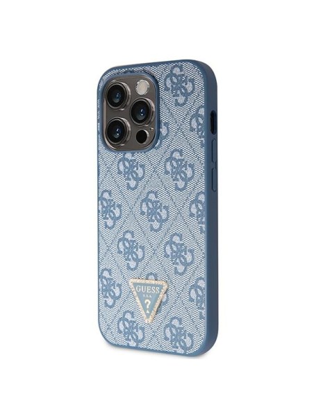 Guess Crossbody 4G metalinis logotipo dėklas, skirtas iPhone 14 Pro Max - mėlynas Guess Crossbody 4G metalinis logotipo dėklas, skirtas iPhone 14 Pro Max - mėlynas