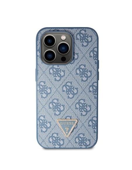 Guess Crossbody 4G metalinis logotipo dėklas, skirtas iPhone 14 Pro Max - mėlynas Guess Crossbody 4G metalinis logotipo dėklas, skirtas iPhone 14 Pro Max - mėlynas