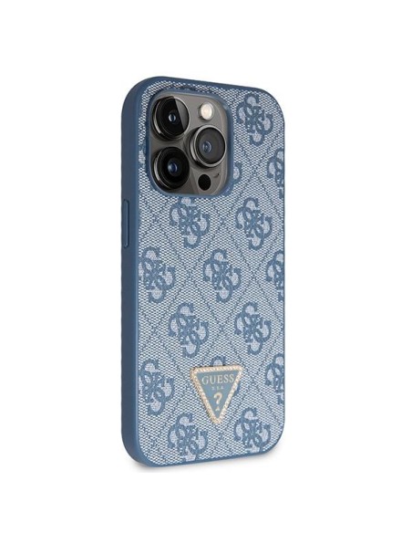 Guess Crossbody 4G metalinis logotipo dėklas, skirtas iPhone 14 Pro Max - mėlynas Guess Crossbody 4G metalinis logotipo dėklas, skirtas iPhone 14 Pro Max - mėlynas