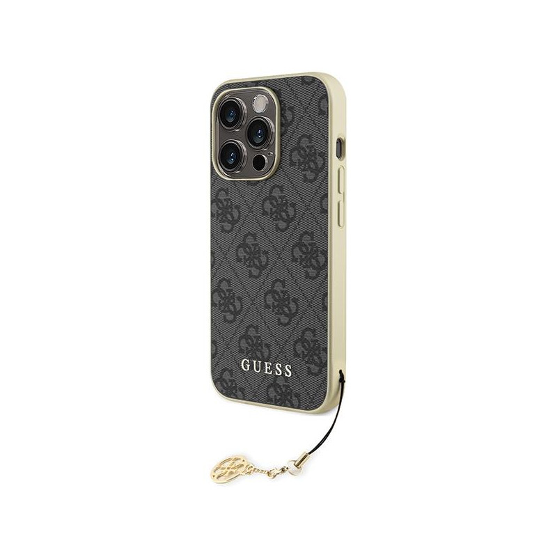 Guess 4G Charms Collection dėklas iPhone 15 Pro - pilkas