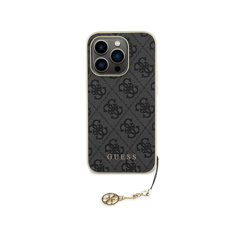 Guess 4G Charms Collection dėklas iPhone 15 Pro - pilkas