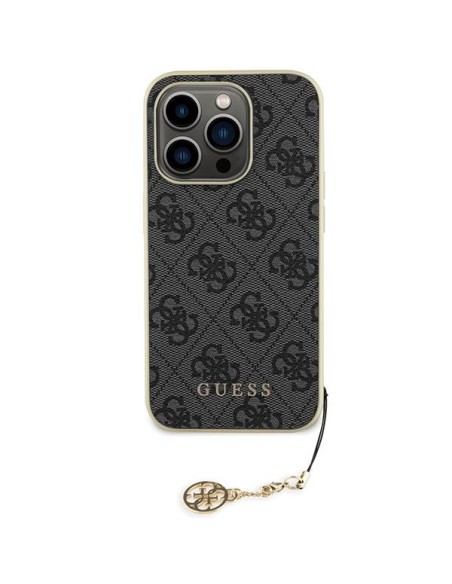 Guess 4G Charms Collection dėklas iPhone 15 Pro - pilkas Guess 4G Charms Collection dėklas iPhone 15 Pro - pilkas