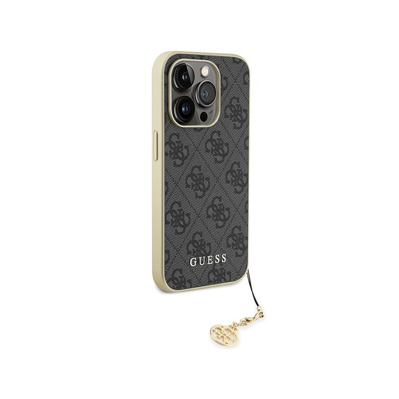 Guess 4G Charms Collection dėklas iPhone 15 Pro - pilkas