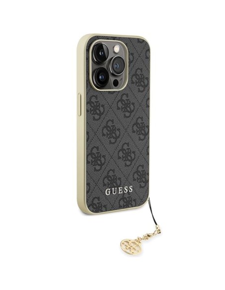 Guess 4G Charms Collection dėklas iPhone 15 Pro - pilkas Guess 4G Charms Collection dėklas iPhone 15 Pro - pilkas