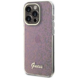 Guess IML Faceted Mirror Disco Iridescent dėklas iPhone 15 Pro - rožinis