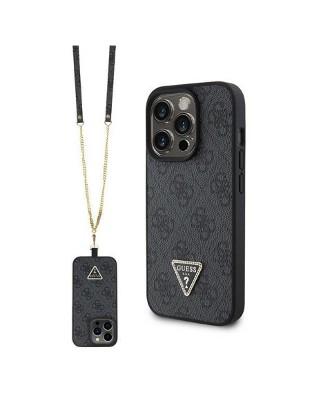 Guess Crossbody 4G Metal Logo dėklas iPhone 15 Pro - juodas Guess Crossbody 4G Metal Logo dėklas iPhone 15 Pro - juodas