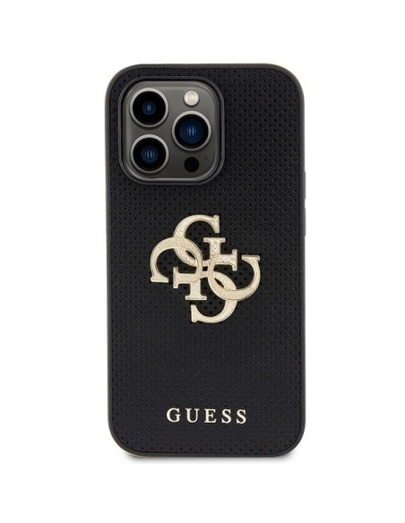 Guess Perforated 4G Glitter dėklas iPhone 15 Pro - juodas Guess Perforated 4G Glitter dėklas iPhone 15 Pro - juodas