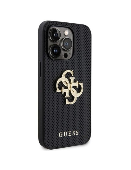 Guess Perforated 4G Glitter dėklas iPhone 15 Pro - juodas Guess Perforated 4G Glitter dėklas iPhone 15 Pro - juodas