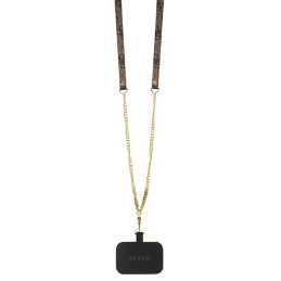 Guess Crossbody 4G Metal Logo dėklas iPhone 15 Plus - rudas