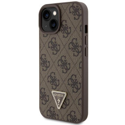 Guess Crossbody 4G Metal Logo dėklas iPhone 15 Plus - rudas