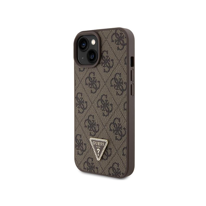 Guess Crossbody 4G Metal Logo dėklas iPhone 15 Plus - rudas
