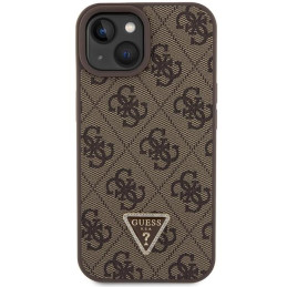 Guess Crossbody 4G Metal Logo dėklas iPhone 15 Plus - rudas