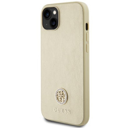 Guess Strass Metal Logo dėklas, skirtas iPhone 15 Plus - auksinis