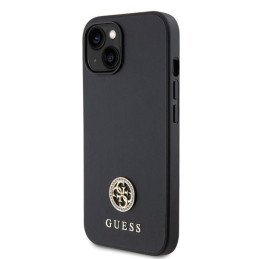 Guess Strass Metal Logo dėklas, skirtas iPhone 15 Plus - juodas