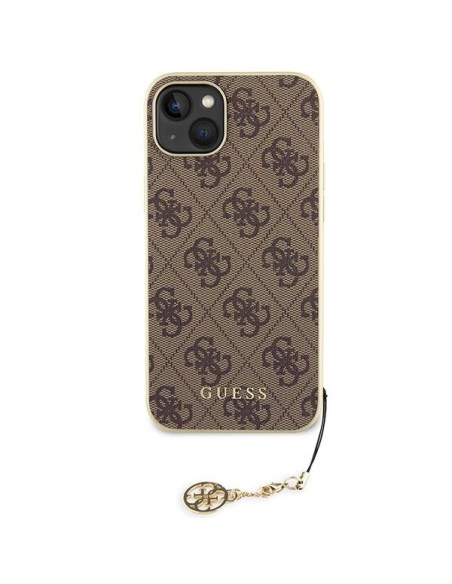 Guess 4G Charms Collection dėklas iPhone 15 - rudas