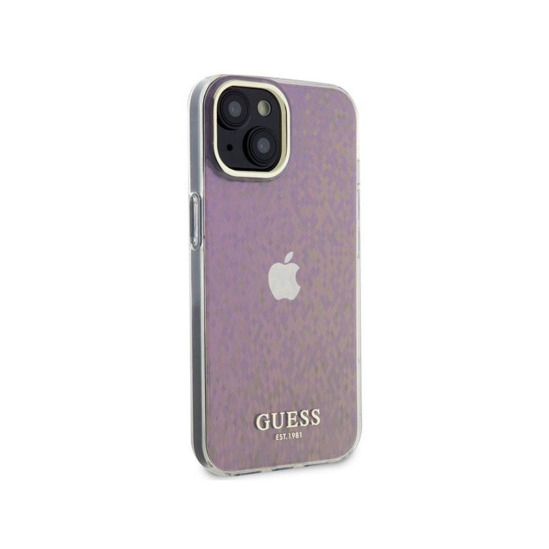 Guess IML Faceted Mirror Disco Iridescent dėklas iPhone 15 - rožinis